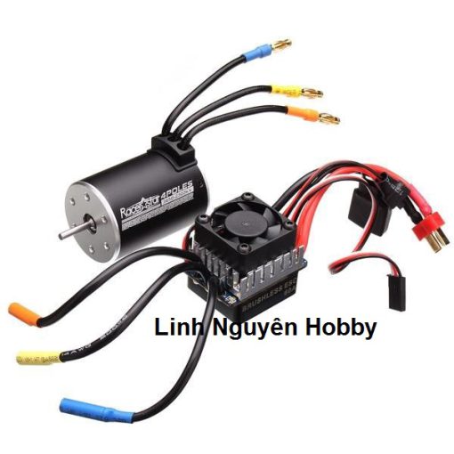 Mô tơ không chổi than 3650 cốt 3.17 ly kèm 60A ESC cho xe 1/10