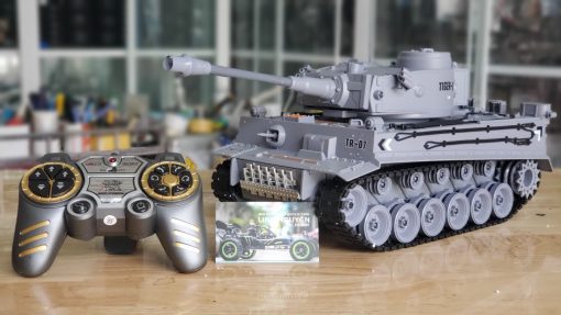 Tiger Panzer - Xe tăng điều khiển từ xa Tiger đức bánh xích & bắn đạn & khói - tỉ lệ 1/18